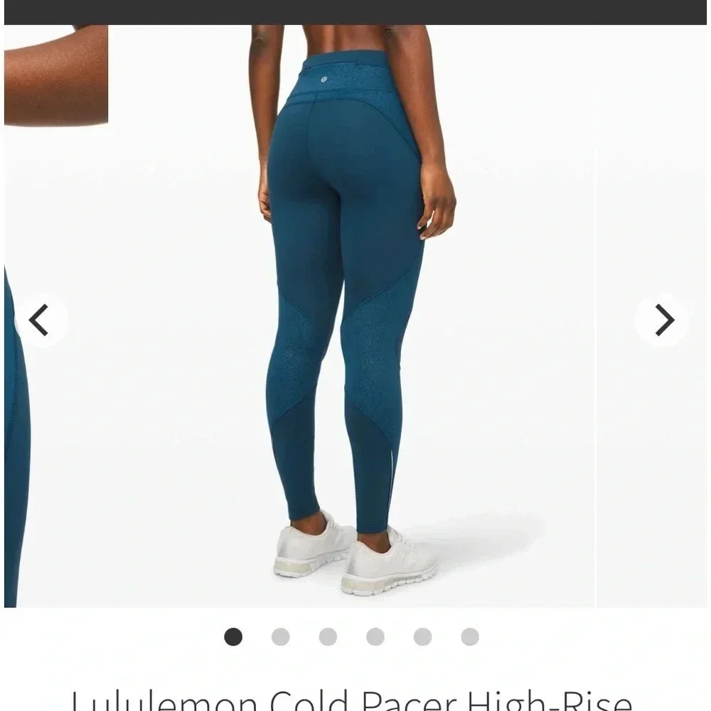 Lululemon cold pacer high-rise tight leggings size 4 blue nocturnal shift & boss